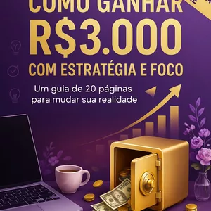 Imagem de capa para o Ebook  Como Ganhar R$3.000 com Estratégia e Foco. 