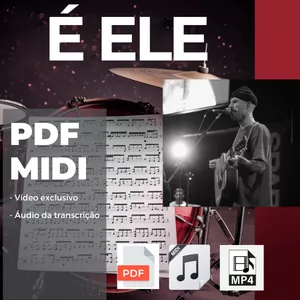 Imagem de capa para o Ebook Partitura de Bateria - Música: É Ele (Ao Vivo)