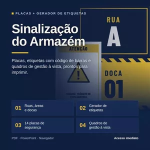 Curso KIT SINALIZAÇÃO DO ARMAZÉM: PLACAS, ETIQUETAS E GESTÃO À VISTA