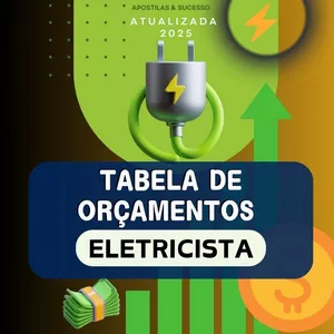 Imagem de capa para o Ebook TABELA DE ORÇAMENTOS ELETRICISTA 2025