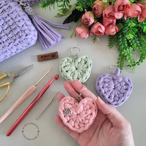 Imagem de capa para o Curso online Chaveiro Coração - Crochê