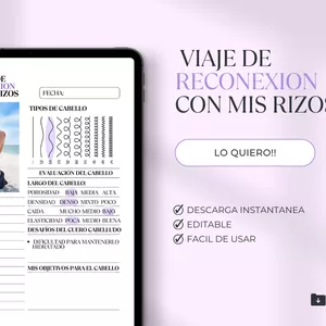 Imagen de portada para Ebook  Planificador digital para el cuidado del cabello Ondulado, rizado y Afro 