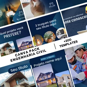 Imagem de capa para o Curso online Canva Pack Engenharia Civil