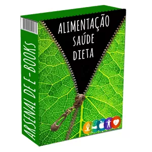 Imagem de capa para o Curso online 80 E-BOOKS EM PORTUGUÊS; alimentação, saúde e dietas.  