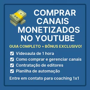 Imagem de capa para o Curso online 💸 📈 Como Comprar Canais Monetizados no YouTube e Lucrar com Eles (Passo a Passo)