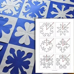Imagem de capa para o Ebook Kirigamis Inspirados em Azulejos Portugueses - 35 Modelos Diferentes