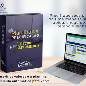 Imagem de capa para o Ebook Planilha de Precificação para Terços Artesanais 