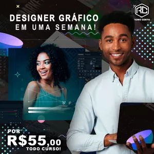 Imagem de capa para o Curso online Designer Gráfico em uma Semana! 