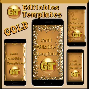 Cover image for Online course Gold Editables Templates . Golden  3D desings . 