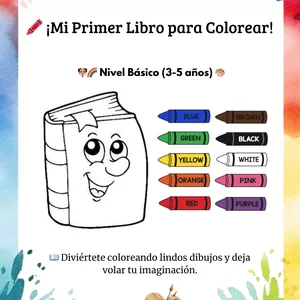 Imagen de portada para Ebook 📖 "Mi Primer Libro para Colorear - Nivel Básico (3-5 años)" 🎨✨