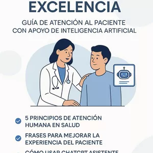 Imagen de portada para Ebook Atiende con Excelencia: Guía Práctica de Atención al Paciente + IA