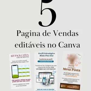 Imagem de capa para o Curso online Templates Pagina de Vendas CANVA