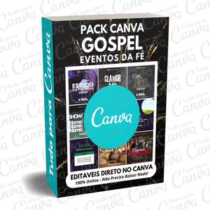 Imagem principal do produto Canva Pack Editável - Gospel Eventos da Fé + 5 Kits Bônus