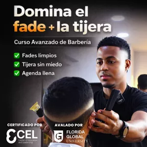 Imagen de portada para Curso online Curso Avanzado de Barbería: especialización en desvanecidos y cortes con tijera