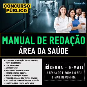 Imagem de capa para o Ebook MANUAL DE REDAÇÃO ÁREA DA SAÚDE - (EDUCAÇÃO E FÉ - ENEM E CONCURSOS) 
