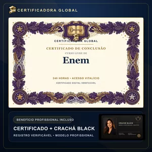 🔥 BOLSA 100% [APLICADA] - [MATRÍCULA] CURSO DE FORMAÇÃO EM ENEM - ACESSO VITALÍCIO - CRACHÁ BLACK + REGISTRO - CASHBACK R$ 25 - BÔNUS APOSTILA EXTRA - CG