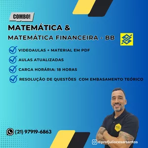 Planilha Combo 4 - BB (Questões Cesgranrio de  Matemática e Matemática Financeira)