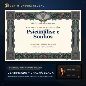 Imagem do curso 🔥 BOLSA 100% [APLICADA] - [MATRÍCULA] CURSO DE FORMAÇÃO EM PSICANÁLISE E SONHOS - ACESSO VITALÍCIO - CRACHÁ BLACK + REGISTRO - CASHBACK R$ 25 - BÔNUS APOSTILA EXTRA - CG