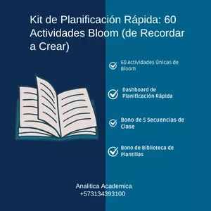 Imagen de portada para Ebook Kit de Planificación Rápida: 60 Actividades Bloom (de Recordar a Crear)