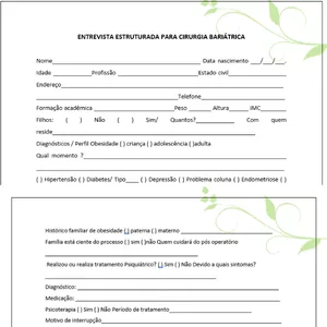 Imagem de capa para o Ebook ENTREVISTA ESTRUTURADA PARA CIRURGIA BARIÁTRICA