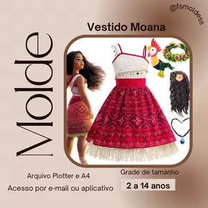 Imagem de capa para o Ebook Molde vestido Moana 