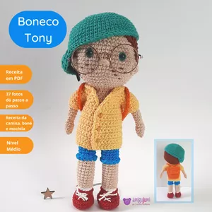 Imagem de capa para o Ebook Boneco Tony - Receita em PDF