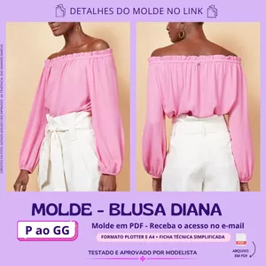 Imagem de capa para o Curso online MOLDE BLUSA DIANA