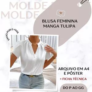 Imagem de capa para o Ebook Blusa Manga Tulipa - Molde em PDF