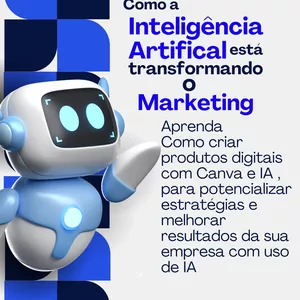 Imagem de capa para o Ebook Como criar produtos digitais com Canva e IA