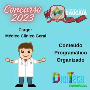 Imagem de capa para o Ebook Conteúdo Programático Organizado - Médico Clínico Geral - Concurso de Caucaia 2023