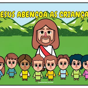 Imagem de capa para o Ebook JESUS ABENÇOA AS CRIANÇAS