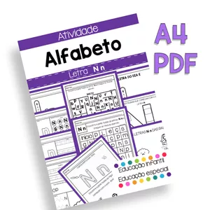 Imagem de capa para o Ebook Atividade do alfabeto - Letra N n - Bastão