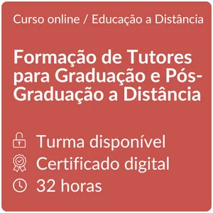 Imagem de capa para o Curso online Curso online Formação de Tutores para Graduação e Pós-Graduação a Distância
