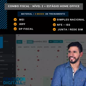 Imagem de capa para o Curso online Estágio Contabilidade / Prática Home Office / DP Fiscal / Boleto