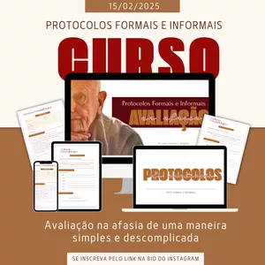 Imagem de capa para o Evento online Protocolos Formais e Informais para avaliação na Afasia - Turma 2 (26/04/25)