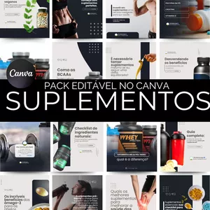 PACK CANVA EDITÁVEL SUPLEMENTOS - ARTES PARA INSTAGRAM 