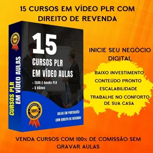 Imagem de capa para o Ebook 15 CURSOS EM VÍDEO PLR