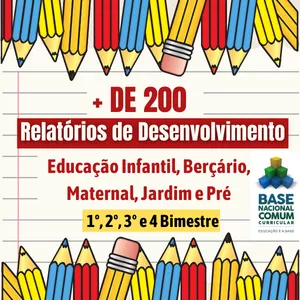 Imagem de capa para o Ebook  RELATÓRIOS DE DESENVOLVIMENTO  - EDUCAÇÃO INFANTIL  BERÇÁRIO , MATERNAL, JARDIM E PRÉ