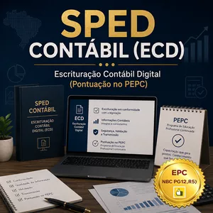 Imagem do curso SPED Contábil (ECD) - Escrituração Contábil Digital (Pontuação no PEPC) - GRAVADO - 09/06/2026