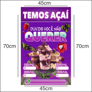 Imagem de capa para o Curso online  TOTALMENTE EDITÁVEL Super Banner 70 X 45 – Açaí e Açaiteria  [CDR e PDF] CorelDraw