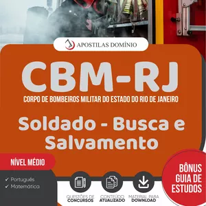 Imagem de capa para o Ebook Apostila CBM-RJ 2025 - Soldado BM QBMP-1 Busca e Salvamento