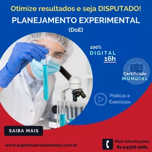 Imagem de capa para o Curso online Curso Planejamento de Experimentos ( DOE)