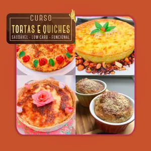 Imagem de capa para o Curso online Curso Tortas e Quiches Low Carb, Fit e Funcional - 2025