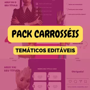 Imagem de capa para o Ebook Carrosséis Temáticos Editáveis (+ de 30 combinações pra você!)