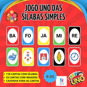 Imagem de capa para o Ebook JOGO UNO DAS SÍLABAS SIMPLES
