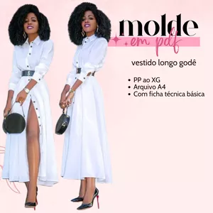 Imagem de capa para o Ebook molde vestido longo godê