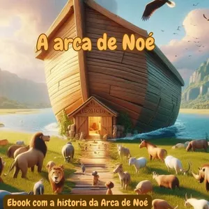 Imagem de capa para o Ebook Ebook Infantil com a historia bíblica da Arca de Noé em PDF para impressão