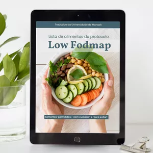 Imagem de capa para o Ebook Lista de alimentos Low Fodmap em Português 