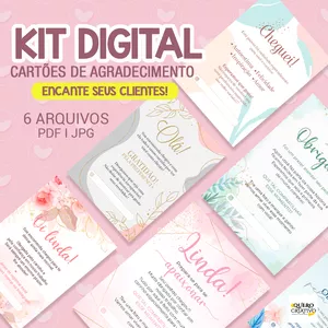 Imagem de capa para o Curso online Pack Digital - 6 Artes para Cartão de Agradecimento ao Cliente