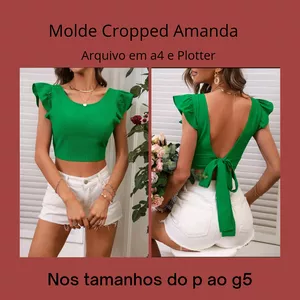 Imagem de capa para o Ebook Molde em pdf Cropped Amanda ( Do p ao plus size)